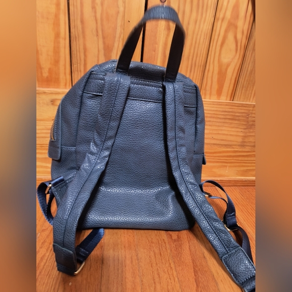 Adrienne Vittadini backpack purse, H 11"/L 13"/ W 5", navy and brown - Picture 2 of 16